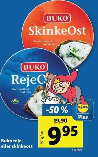 Lidl Buko Reje-Eller Skinkeost 250g tilbud