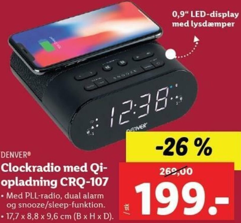 Clockradio Med QiOpladning CRQ107 tilbud hos Lidl