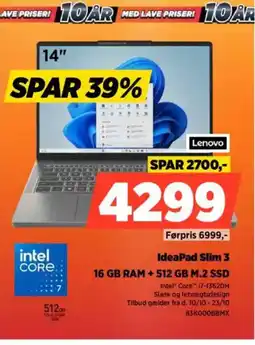 Power Lenovo IdeaPad Slim 3 83K000BBMX tilbud
