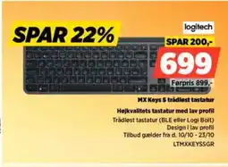 Power Logitech MX Keys S trådløst tastatur LTMXKEYSSGR tilbud