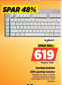 Power Logitech Gaming tastatur LTG815WH tilbud
