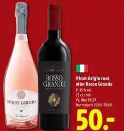 Lidl Pinot Grigio rosé eller Rosso Grande, DKK 50 tilbud