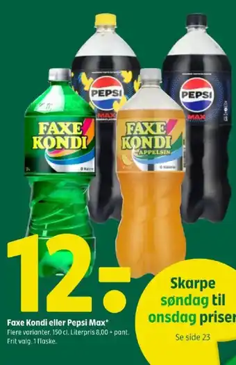 Faxe kondi eller pepsi max