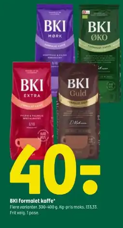 Coop 365 BKI formalet kaffe tilbud