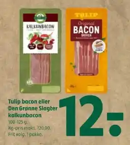 Coop 365 Tulip bacon eller Den Grønne Slagter kalkunbacon tilbud