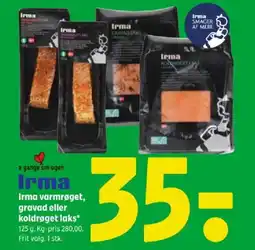 Coop 365 2 Gange om ugen Irma varmrøget, gravad eller koldrøget laks tilbud