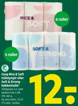 Coop 365 Coop Nice & Soft toiletpapir eller Soft & Strong køkkenrulle tilbud