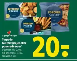 Coop 365 2 Gange om ugen Torpedo, butterflyrejer eller panerede rejer tilbud