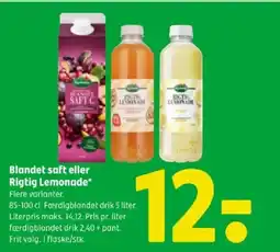 Coop 365 Blandet saft eller Rigtig Lemonade tilbud