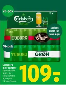 Coop 365 Carlsberg eller Tuborg tilbud