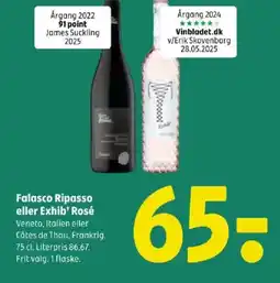 Coop 365 Falasco Ripasso eller Exhib' Rosé tilbud