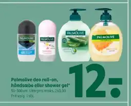 Coop 365 Palmolive deo roll-on, håndsæbe eller shower gel tilbud