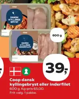SuperBrugsen Coop dansk kyllingebryst eller inderfilet tilbud