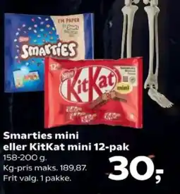 SuperBrugsen Smarties mini eller KitKat mini 12-pak tilbud