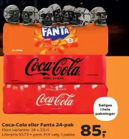 SuperBrugsen Coca-Cola eller Fanta 24-pak tilbud