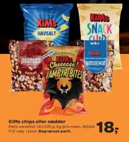 SuperBrugsen KiMs chips eller nødder tilbud