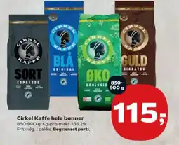SuperBrugsen Cirkel Kaffe hele bønner tilbud