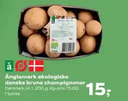 SuperBrugsen Änglamark økologiske danske brune champignoner tilbud