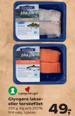 SuperBrugsen 2 Gange om ugen Glyngøre lakse- eller torskefilet tilbud
