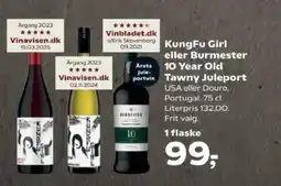 SuperBrugsen KungFu Girl eller Burmester 10 Year Old portvin Tawny Juleport tilbud