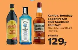 SuperBrugsen Kahlua, Bombay Sapphire Gi eller Southern Comfort n tilbud