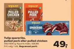 SuperBrugsen Tulip spareribs, pulled pork eller pulled chicken tilbud