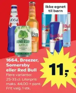 SuperBrugsen 1664, Breezer, Somersby eller Red Bull tilbud
