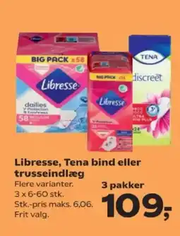 SuperBrugsen Libresse, Tena bind eller trusseindlæg tilbud