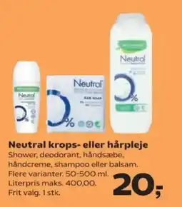 SuperBrugsen Neutral krops- eller hårpleje tilbud