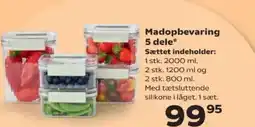 SuperBrugsen Madopbevaring 5 dele* Sættet indeholder: tilbud