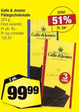 Calle Galle & Jessen Pålægschokolade tilbud