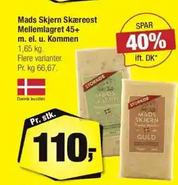 Calle Mads Skjern Skæreost Mellemlagret 45+ m. el. u. Kommen tilbud