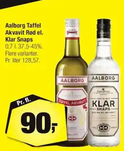 Calle Aalborg Taffel Akvavit Rød el. Klar Snaps tilbud