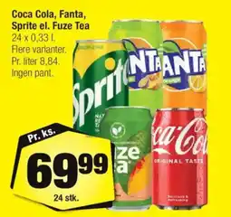 Calle Coca Cola, Fanta, Sprite el. Fuze Tea tilbud