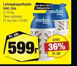 Calle Letvægtsgasflaske Gas føres ikke Inkl. Gas tilbud