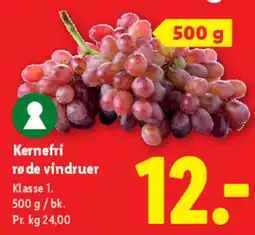 Lidl Kernefri røde vindruer tilbud