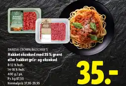 Lidl DANISH CROWN/BUTCHER'S Hakket oksekød med 35% grønt eller hakket gris- og oksekød tilbud