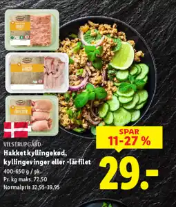 Lidl VILSTRUPGÅRD Hakket kyllingekød, kyllingevinger eller -lärfilet tilbud