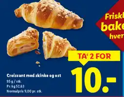 Lidl Croissant med skinke og ost tilbud