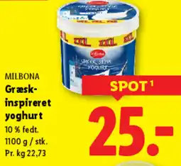 Lidl MILBONA Græsk- inspireret yoghurt tilbud