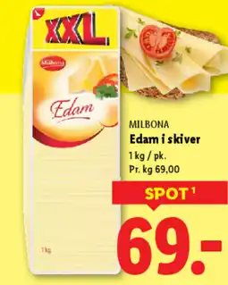 Lidl MILBONA Edam i skiver tilbud