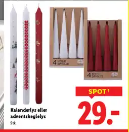 Lidl Kalenderlys eller adventskeglelys tilbud