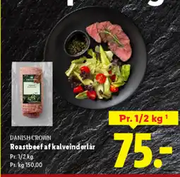 Lidl DANISH CROWN Roastbeef af kalveinderlår tilbud