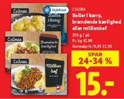 Lidl CULINA Boller i karry Brændende kærlighed eller millionbøf tilbud