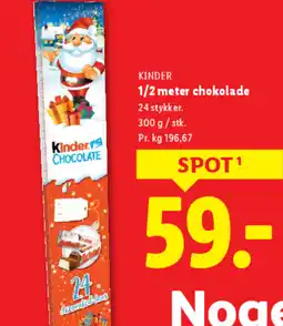 Lidl KINDER 1/2 meter chokolade tilbud