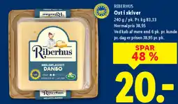 Lidl RIBERHUS Ost i skiver tilbud