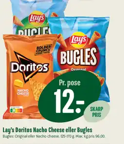 Min Købmand Lay's Doritos Nacho Cheese eller Bugles tilbud