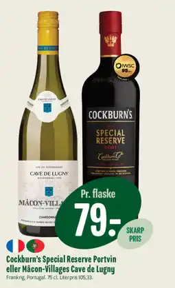 Min Købmand Cockburn's Special Reserve Portvin eller Mâcon-Villages Cave de Lugny tilbud