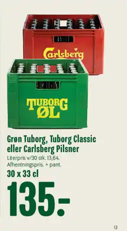 Min Købmand Grøn Tuborg, Tuborg Classic eller Carlsberg Pilsner tilbud