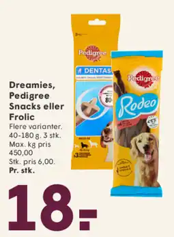 SPAR Dreamies, Pedigree Snacks eller Frolic tilbud